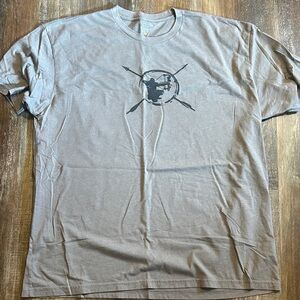 Men's Graphic Tee in Taupe with Black Design